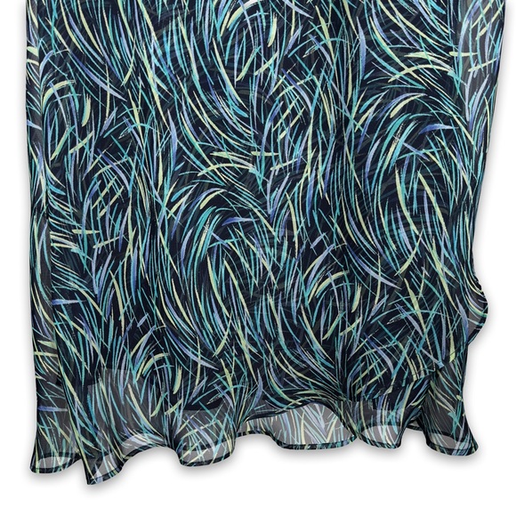 Notations Blue and Green Patterned Skirt - Picture 3 of 5